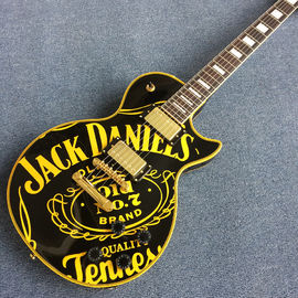Chine Guitare électrique standard LP, combinaison noir et jaune, pièces d'or, livraison gratuite fournisseur
