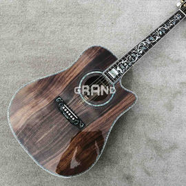 Chine Tout en bois massif Koa 45 D 41 Guitare électrique acoustique Abalone réelle avec tableau d'empreintes en ébène fournisseur
