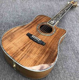 Chine Guitare acoustique en bois coupée de Koa de la vie d'arbre d'Aablone guitare solide de koa de touche de bois d'ébène de 41 pouces fournisseur
