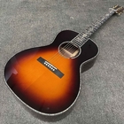 Custom OOO Body 39 inch abalone binding sunburst color solid rosewood back side acoustic guitar accept guitar bass OEM