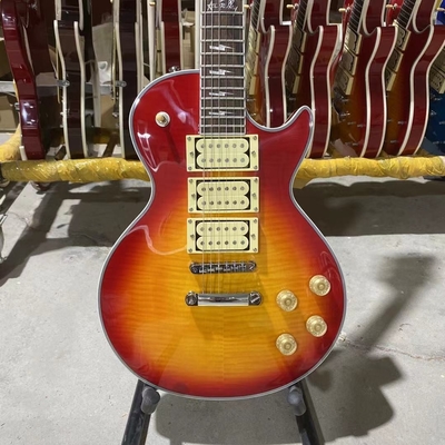 Chine Guitare électrique personnalisée Ace Frehley Cherryburst Color LP avec pick-up Hummbucker fournisseur