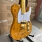 Guitare électrique personnalisée Télé Burl Maple Top Basswood Corps Maple Fingerboard Gold Hardware Guitare de haute qualité fournisseur